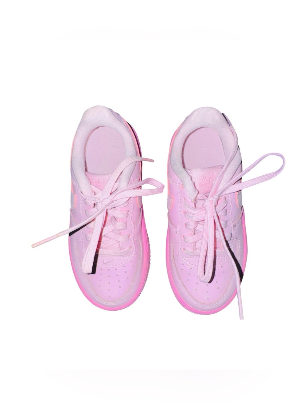 Nike Girls Air Force Pink On Pink Low-Top Lace Up Sneakers - Picture 1 of 4